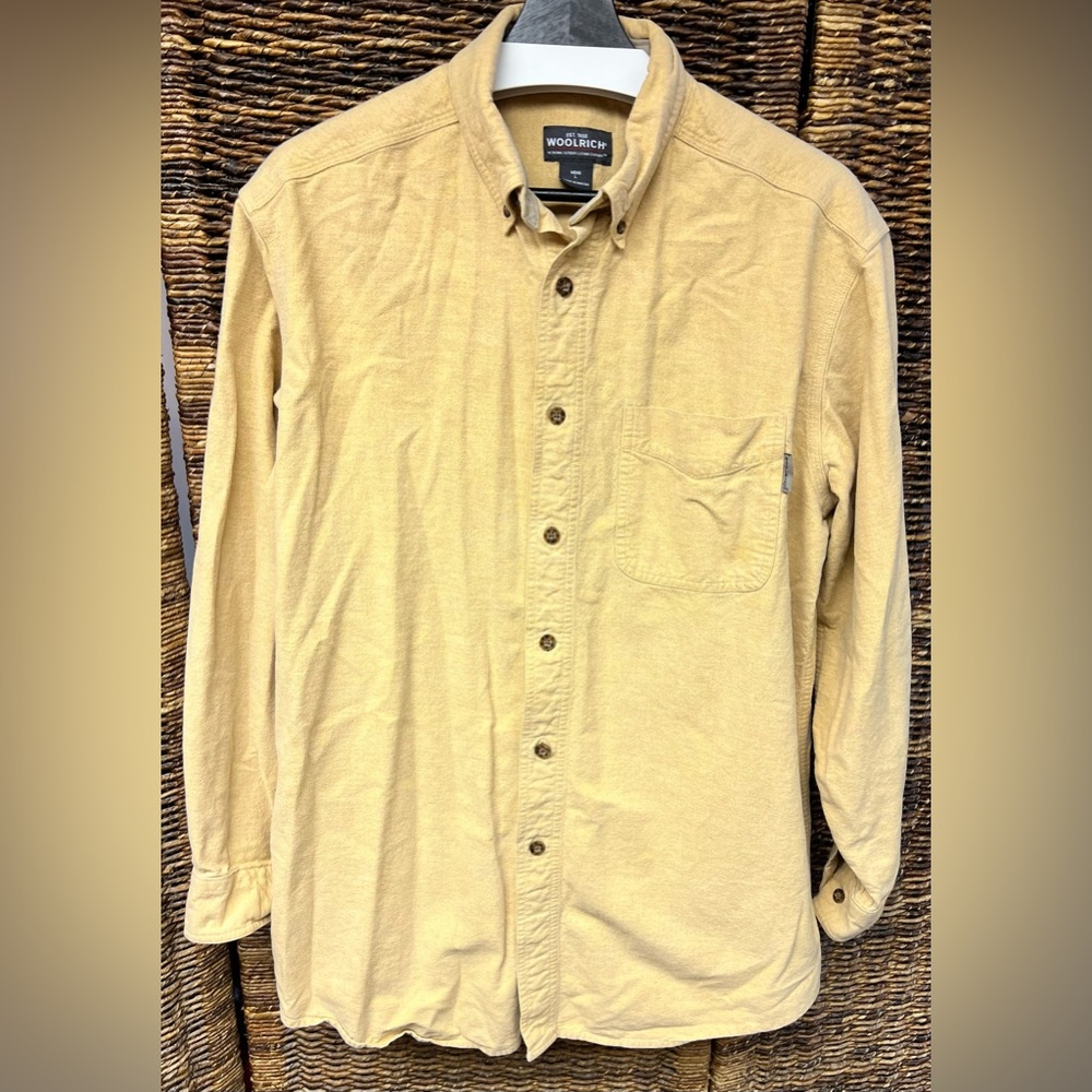 Woolrich- Mens light yellow- Button Up- Casual Shirt, Size: Large